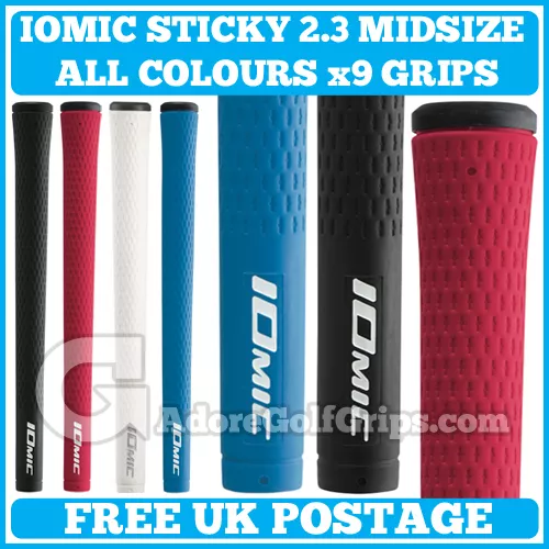 Iomic Sticky 2.3 Midsize Grips - Red / Black / White / Blue x 9