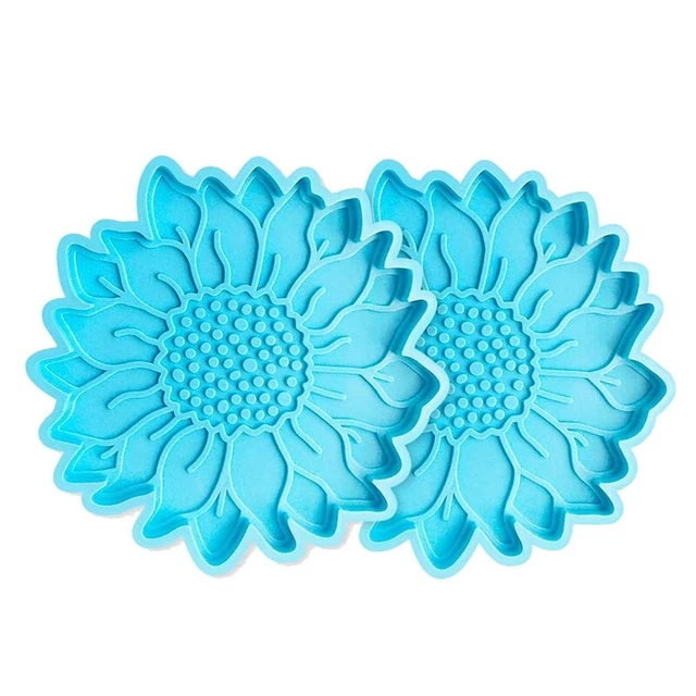 2 Piezas Moldes de Resina para Posavasos de Girasol para FundicióN de Resin M6J3