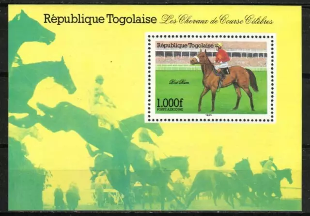 Togo Stamp 1307  - Red rum race horse