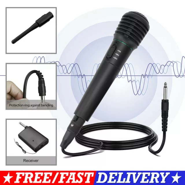 2 in1 Pro Microphone Wireless Wired Handheld Cordless Mic For Karaoke Singing DJ