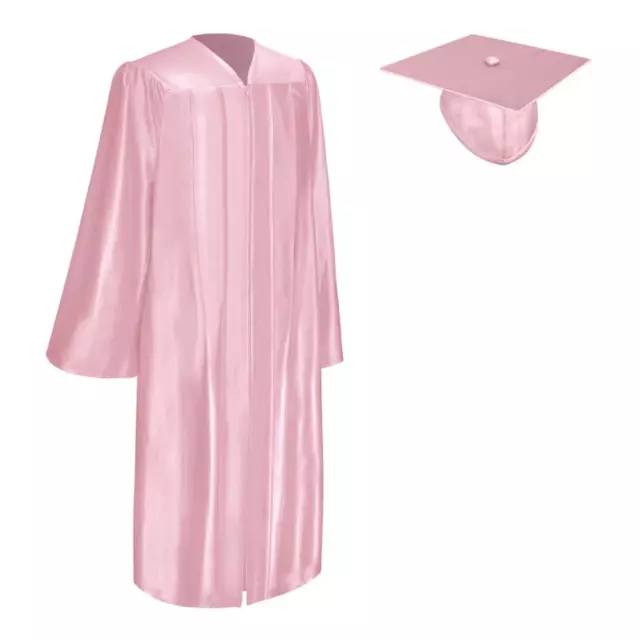 Shiny Pink Graduation Gown And Cap 2995 Picclick