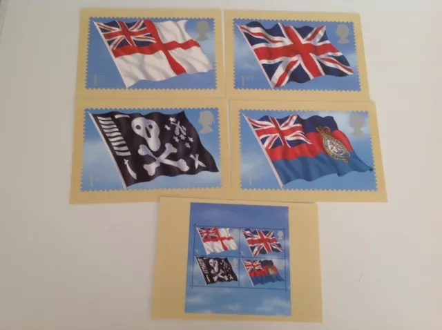 Royal Mail Stamp Card Series Phq Postcards Set - Flags And Ensigns 2001