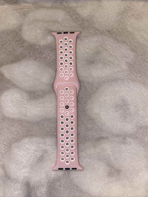 Apple Watch Band . 42mm 44mm . NEW.  Pink & White. Silicone. Sports Band