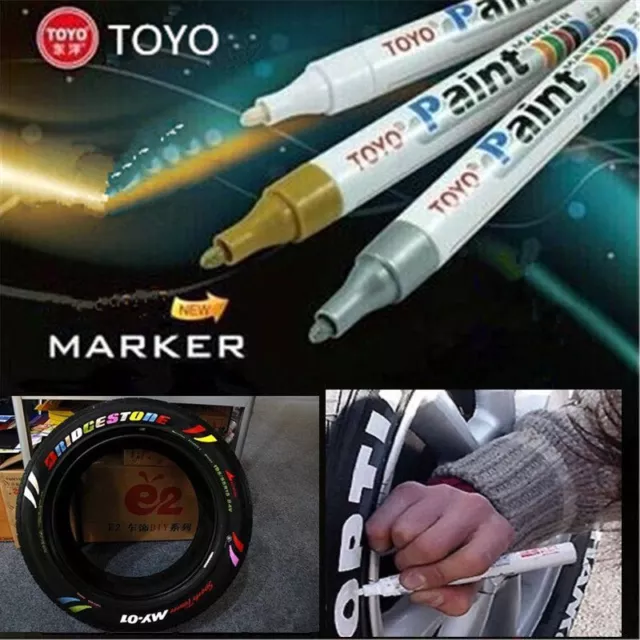 Permanent Paint Marker - Waterproof Car Tire Tread Graffiti Oily Marker 11 Color