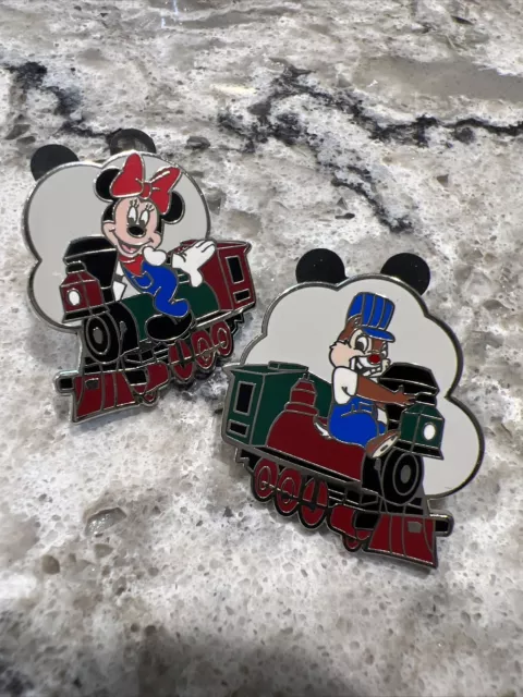 Disney Pin Minnie Mouse & Dale Train Conductor Limited Release 2014 Pin Trading