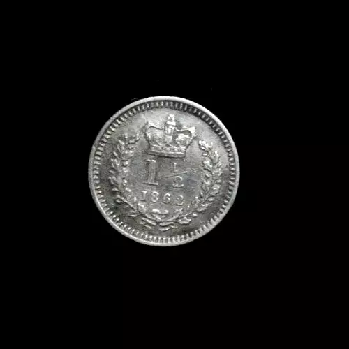 Victoria, Silver Three Halfpence, 1 1/2 Pence, 1862