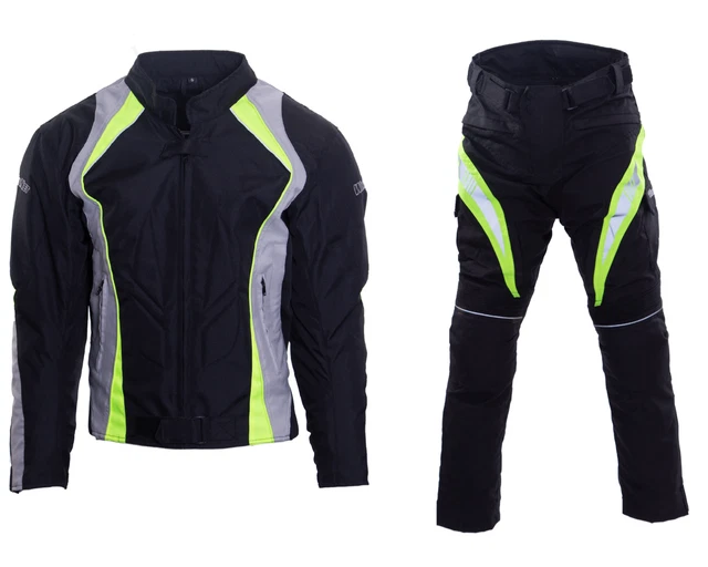 Tuta completo da per moto giacca e pantalone cordura con protezioni impermeabile