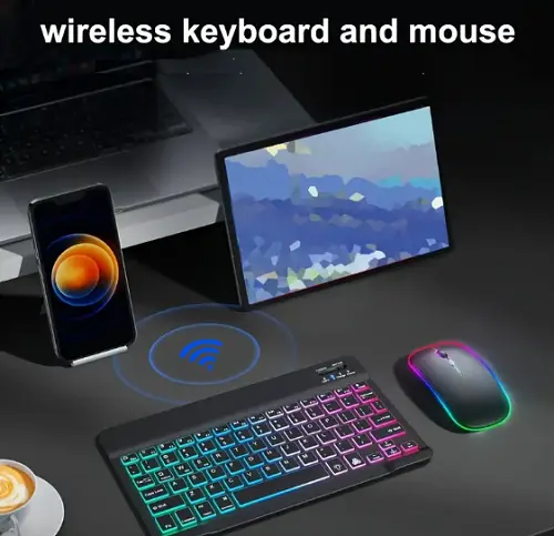 Nuova tastiera e mouse wireless LED LED LED LED LED multicolore