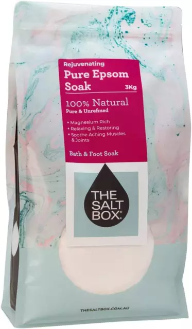 The Salt Box - Rejuvenating Pure Epsom Salt - 100% Natural Foot & Bath Soak - Ma