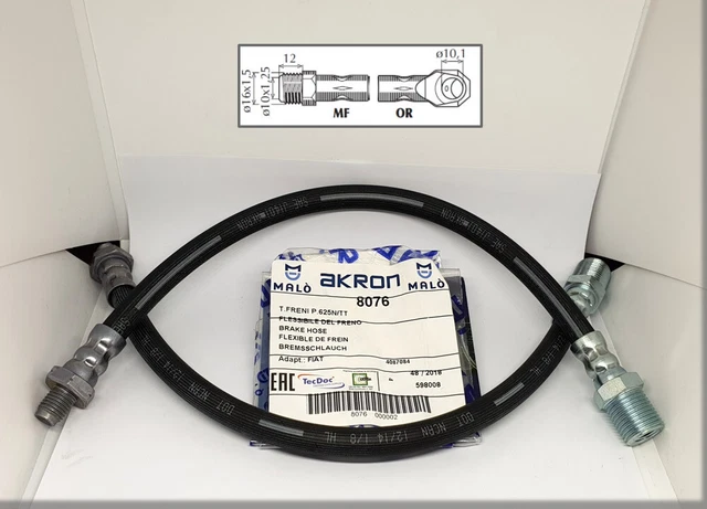 FIAT 616 N1 N2 N3 N4 / 625 N N1 N2 N2P - Rear brake hoses 327 mm