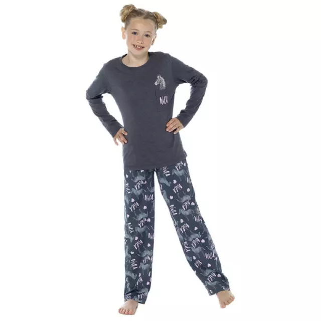 Childrens / Girls Novelty Design Zebra / Wild Print Pyjama / PJ Set - 7-13 yrs
