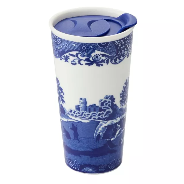 Blue Italian Travel Mug | Made of Porcelain | Travel Tumbler for Coffee and T...