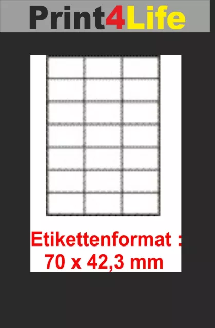 2100 DRUCKER ETIKETTEN 70x42,3mm Drucker Label Aufkleber weiß selbstklebend