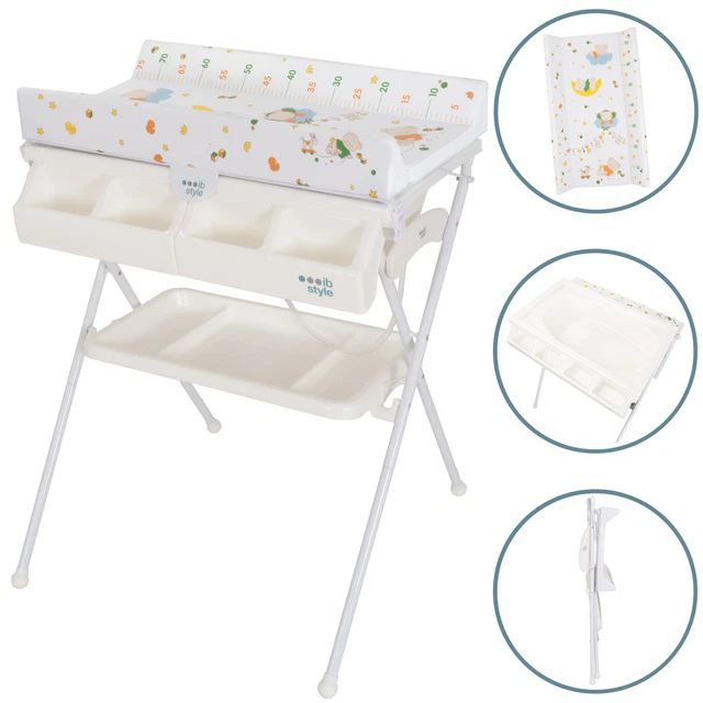 Fasciatoio Mobile Con Vasca Ib Style® My Little Farm - 4 Ruote Con Freni, Vani Portaoggetti, Design Colorato - Foto 7