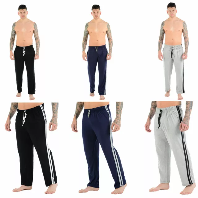 Pack Of 2 Mens Lounge Pants Pyjamas Striped Jog Bottoms Pj?S Nightwear Trousers