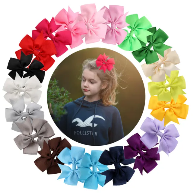 40PCS Boutique Pinwheel 3.5" Hair Bows Alligator Clips For Babies Girls Toddlers