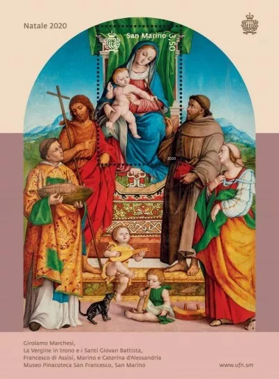 San Marine 2020 Paket Weihnachten Jerome Marquis Schurwolle Madonna Francesco