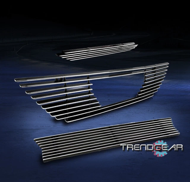 99-04 Ford Mustang V6 Saleen Scoop +Upper +Bumper Billet Grille Insert Logo Open
