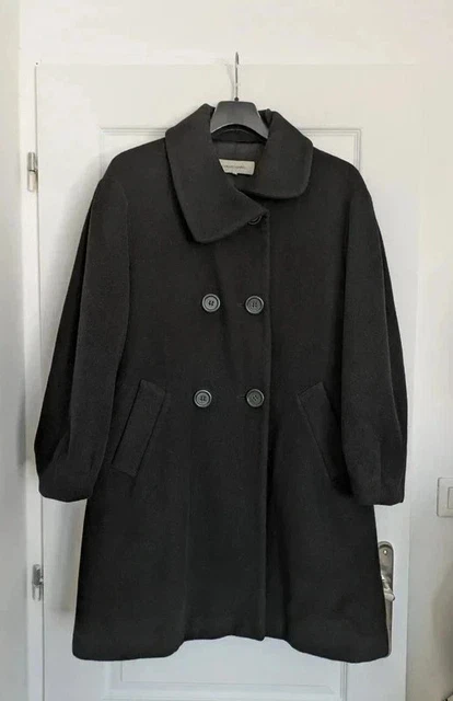 Manteau Gérard Darel Taille 46 Noir - Avec Fils Dorés, Occasion Très Bon état
