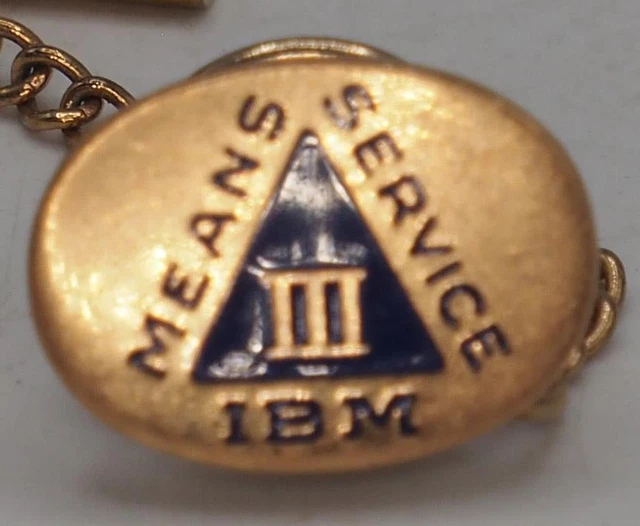 14K Or IBM Means Service Compagnie Récompense Cravate Tack Broche