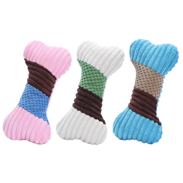 3Pcs Interactive Pet Dog Chew Bite Quietschendes Spielzeug Schöne Knochenform