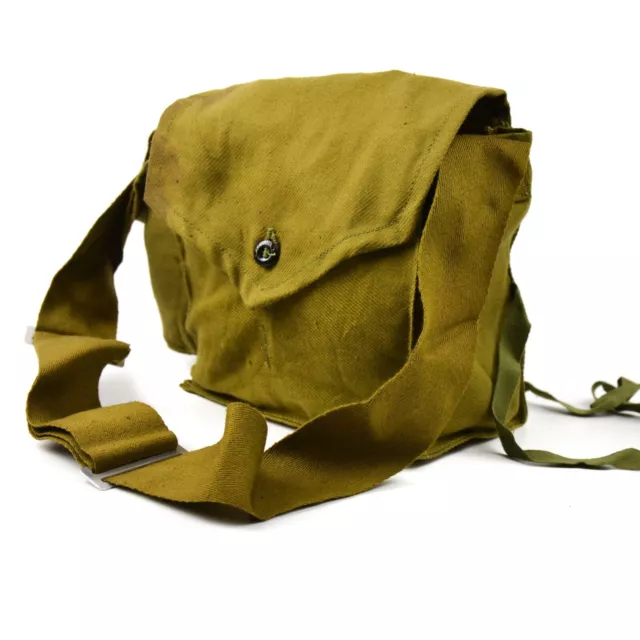 Genuine Soviet Russian child gas mask bag olive khaki carrying pouch