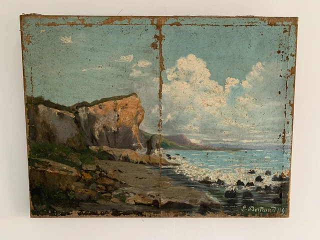 tableau très ancien huile sur toile signée datée