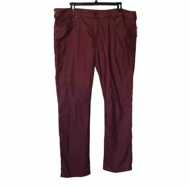 True Religon Ricky Relaxed Straight Pants Size 42 Oxblood Red Flap Micro Cords