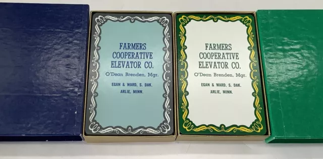 Farmers Coop Elevator SD & MN Advertising Playing Cards In Original Boxes