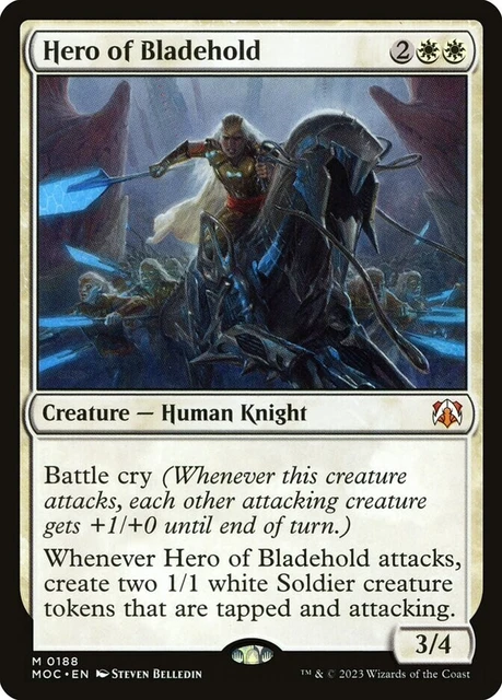 HERO OF BLADEHOLD Mythic 0188 M MOC EN MTG Magic MARCH OF THE MACHINE COMMANDER