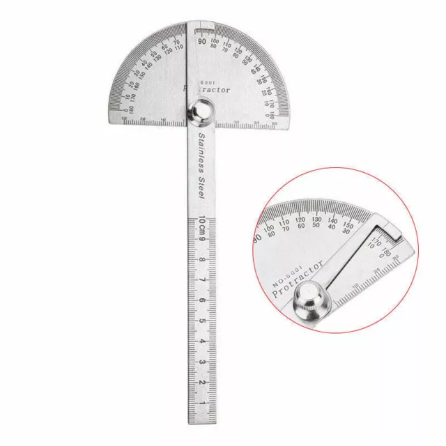 SAE Protractor 0-180°  Rotary Angle Finder Stainless Steel Machinist Ruler