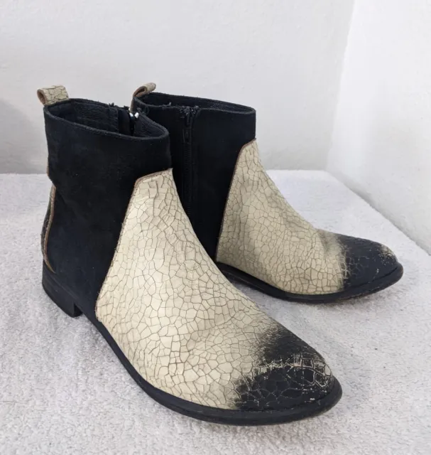 Free People Faryl Robin Robby No Studs Gold Dust Cream Ankle Booties Sz 6 Boots