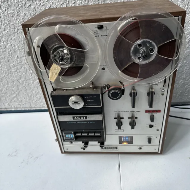 RARE! VINTAGE AKAI X-2000S REEL TO REEL WORKING CASSETTE & 8 TRACK TAPE  Untested $150.00 - PicClick
