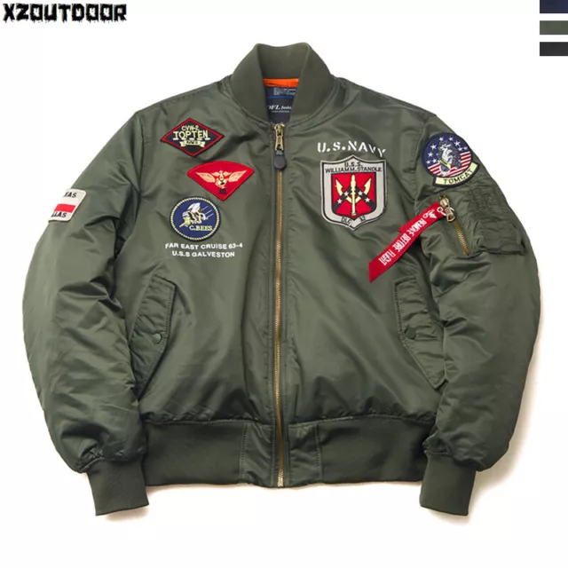 Top Gun Men's MA-1 bomber Jacket US Air Force Pilot Flight Winter Padded Coats