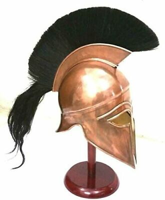 Medieval Greek Spartan Corinthian Helmet with Black Plume Ancient Armor Helmet