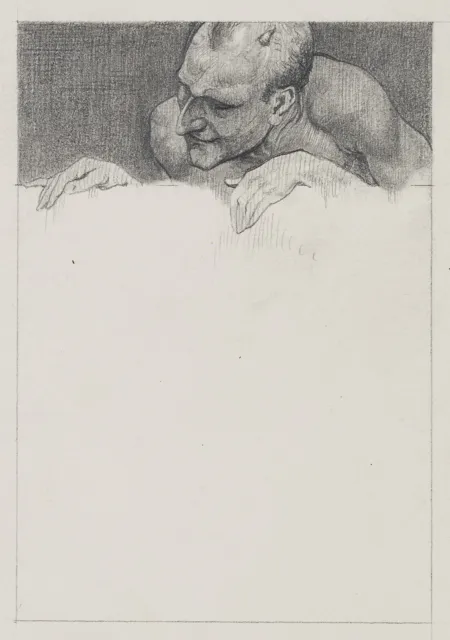 C. WALTHER (1880-1956), Neugieriger Faun, um 1910, Bleistift Symbolismus Karikat