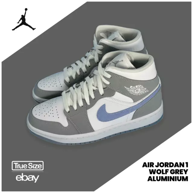 Nike Air Jordan 1 grigio lupo medio alluminio Wmns 36,5 37,5 43