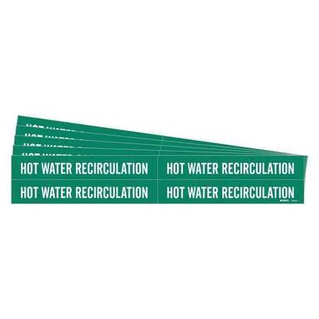 Brady 7375-4-Pk Pipe Marker,Hot Water Recirculation,Pk5