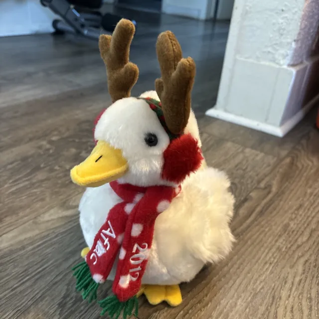 Talking AFLAC Christmas Duck Stuffed Animal 9" 2012 Holiday PLUSH Doll Gift Toy