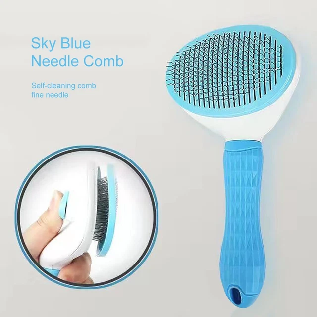 Pet Hair Remover Dog Cat Comb Grooming Massage Deshedding Self Cleaning Brush ;)