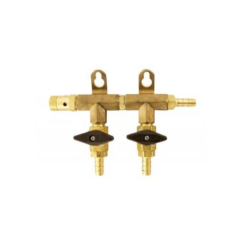 2 Way 5/16" Barb CO2 Gas Distribution Manifold w/ Check Valve Beer Keg Splitter