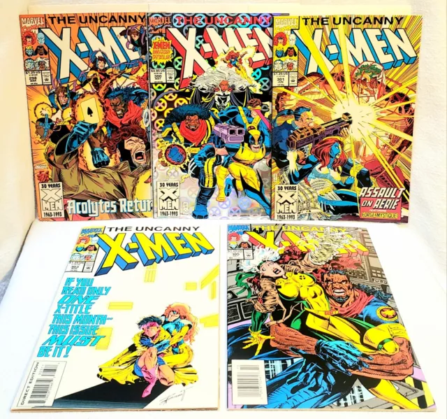 1993 Uncanny X-Men #298, 300, 301, 303, 305 5x Xmen Lot Run Marvel Comics ~ NM