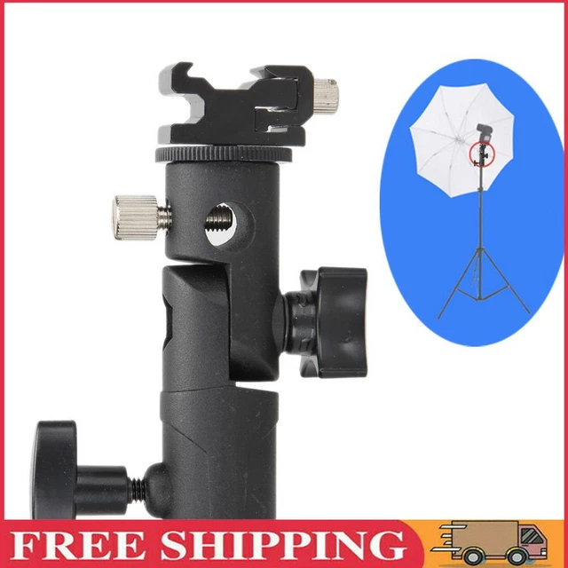Nuevo soporte de lámpara tipo E giratorio flash zapatilla flash soporte para pantalla con 1/4&quot;