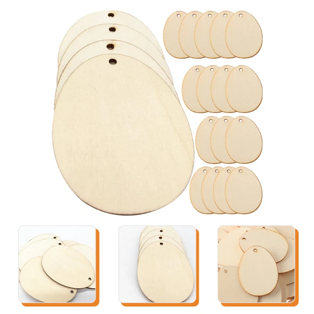 50 pz uova di Pasqua fette di legno incompiute pittura artigianato ritaglio legno decorazione pasquale