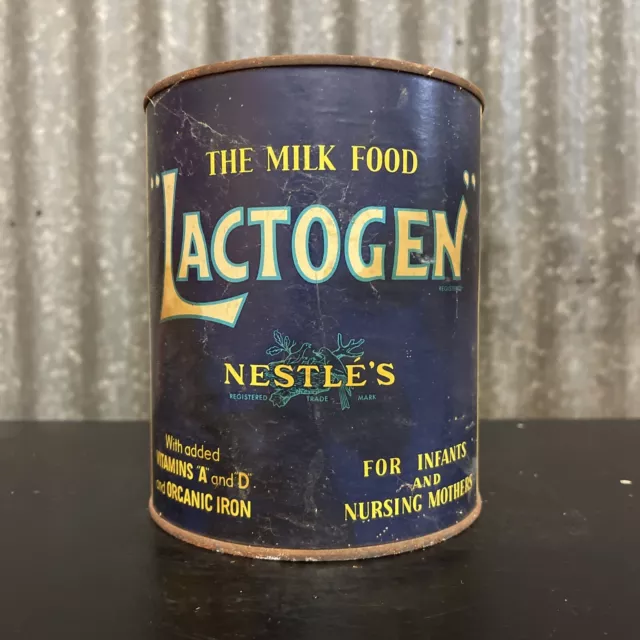 LACTOGEN MILK FOOD Genuine Vintage Australian Grocery Store Tin