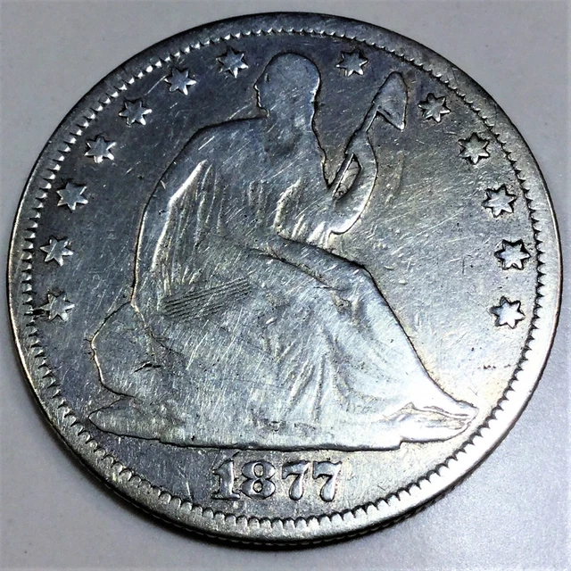 1877 Seated Liberty Half Dollar Beautiful Coin Rare Date