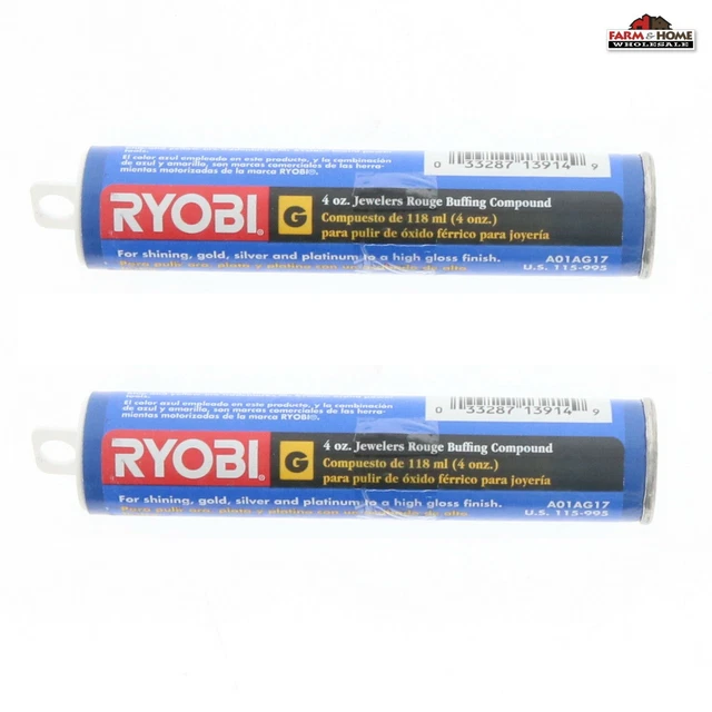 (2) Ryobi Jewelers Type G Rouge Buffing Compound 4 oz ~ NEW