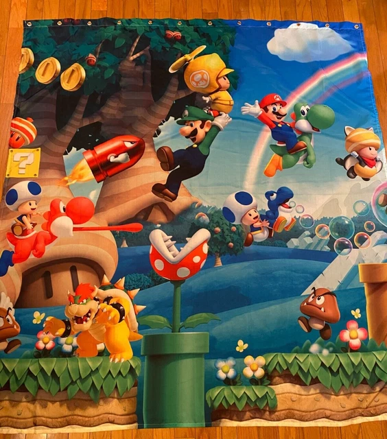 SUPER MARIO SHOWER Curtain Nintendo Luigi Yoshi Video Game Wall ART