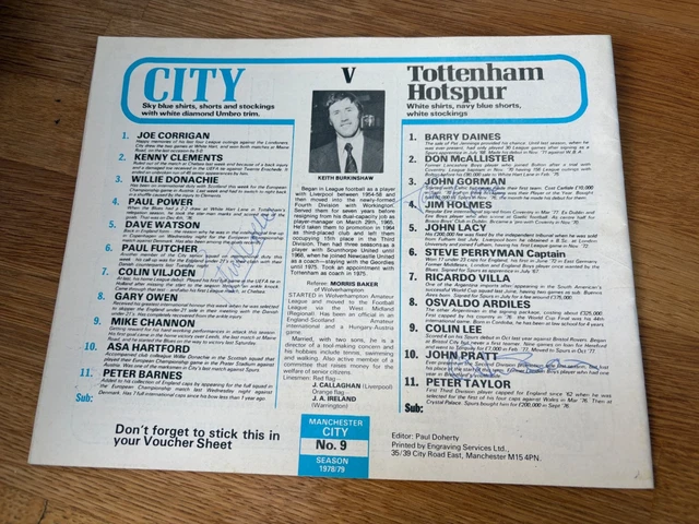 Tottenham Hotspur 1963-64 – Feuille D’autographes Officielle Rare (pré-imprimée)
