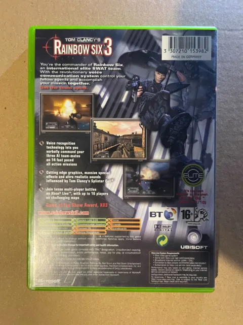 Tom Clancy's Rainbow Six 3 (Microsoft Xbox, 2003)